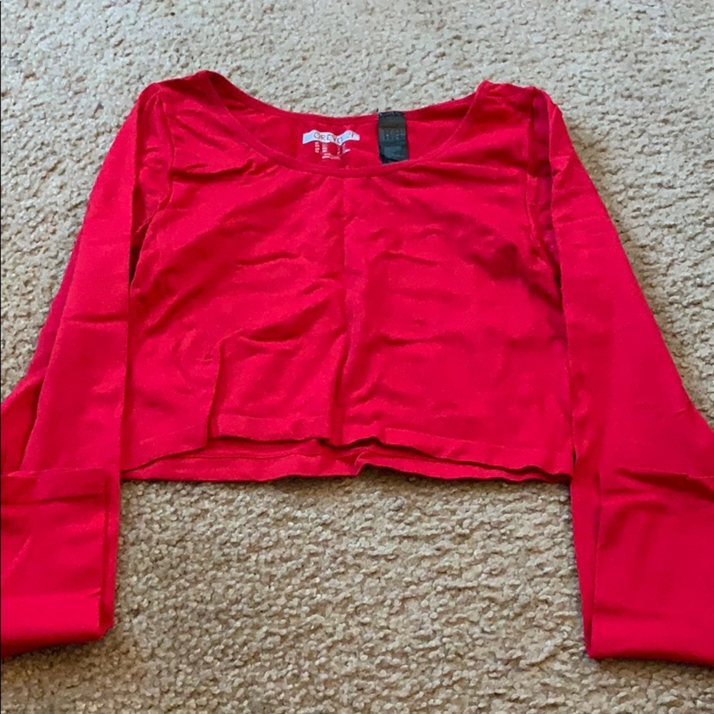 Bold red crop top